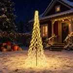 LED Kalėdų medis 285 cm 1550 LED &Scaron;ilta balta Plienas Juoda