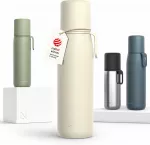 LARS NYS&Oslash;M termobutelis 1000 ml su puodeliu ir ne&scaron;iojimo dirželiu LUN-6-ALMBEI