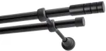 Decastyl Dvigubas karnizas FI 19 mm juodas 400 cm TECHNO KOWALSKI