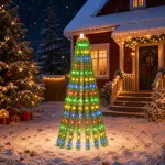 LED Kalėdų medis 150 cm 240 LED Įvairių spalvų Plienas Žalia