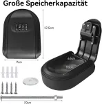 Wwuhua Raktų seifas su skaičių kodu, raktų seifas su magnetiniu siurbimu, didelės talpos raktų seifas, vandeniui atspari raktų dėžutė namams, garažui, mokyklai, biurui