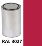 Dažai lakas Ral 3027 aviečių raudonos spalvos pusiau matinis 16-40% vinilo akrilas 1l