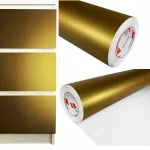Lipni aukso matinė Pvc dekoratyvinė plėvelė baldams, Pasidaryk pats, 1x1 m