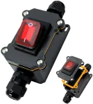 30a 12v-24v Ip65 vandeniui atsparus kabelinis jungiklis Aywhp vandeniui atsparus įmontuojamas jungiklis Dc Dpst 4 kontaktų 12v kabelinis jungiklis