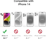 Jetech dėklas, skirtas iphone 14 6.1 colio, su įmontuota ekrano apsauga nuo įbrėžimų, 360 laipsnių ekrano apsauga, viso korpuso tvirtas telefono dėklas su permatomu galiniu dangteliu (juodas)