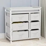 Korimefa vystymo stalai, vystymo lentynos i&scaron; tuopos, maksimali apkrova 20 kg, skirti vaikams nuo 1 iki 3 metų (balta/linijinė)