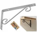 Laikiklis lentynai su dekoratyviniu ornamentu 250x120 mm dekoratyvinis baltas metalas