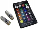 W5w Led Rgb lemputės su pulteliu, 12v