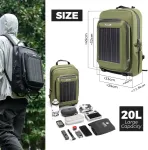 Rockbros Saulės Įkrovimo Kuprinė 20l su 14w Panelė, Usb