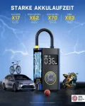 Fanttik X9 Pro ne&scaron;iojamas elektroninis oro siurblys, 1 min greito pripūtimo elektrinis kompresorius, 10.3 Bar/150 Psi oro kompresorius su led lempute dviračiui, automobiliui, motociklui ir kamuoliui