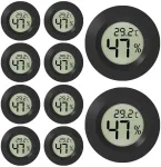10 skaitmeninių patalpų termometrų-drėgmėmačių rinkinys: Wiyety mini Lcd skaitmeninis patalpų termo-drėgmėmatis, temperatūros drėgmės matuoklis, drėgmės matuoklis namams, biurui, miegamajam, apvalus