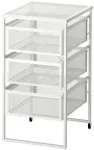 Ikea Lennart komoda balta ant ratukų, konteineris, organizeris biurui, prie stalo