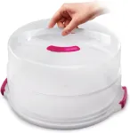 Metaltex torto dėklas su reguliuojamu auk&scaron;čiu, polipropilenas, balta/skaidri, skersmuo 30 cm, reguliuojamas auk&scaron;tis nuo 8 iki 15 cm