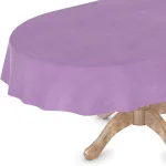 Alyvuota staltiesė, plaunama stačiakampė apvali ovali premium tekstilės efekto reljefinė sodo staltiesė ovali 140 x 180 cm, kirptas kra&scaron;tas, violetinė