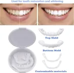 2 poros dantų luk&scaron;tai Smile, patogūs momentiniai kosmetiniai dantų luk&scaron;tai vir&scaron;utiniams ir apatiniams dantims vyrams ir moterims, dantų balinimo uždengimas blogiems dantims