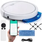 Valymo robotas valdomas telefonu, baltas, su nuotoliniu valdymu - &scaron;luojantis ir plaunantis!