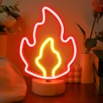 Jemesi liepsnos neoninis Led ženklas - maitinamas Baterijomis/usb ugnies neoninis &scaron;viestuvas vyri&scaron;kai olojei, miegamajam, kavinei, barui ir vakarėlių dekorui - unikali liepsnojančio meno lempa