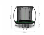 Urbogym Sodo batutas su vidiniu tinklu vaikams, 8 pėdų (252 cm)