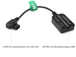Hangton D-tap į Usb-c Pd 100w 20v galios keitiklio adapteris, skirtas Sony Dslr fotoaparatų monitoriams telefonams ne&scaron;iojamiesiems kompiuteriams Type C, 12-16.8v V-lock Gold Mount baterijai, dvikryptis greitas įkroviklis