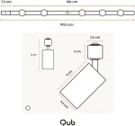Lubinis &scaron;viestuvas Qub Focus Iii 1-fazė Led bėgių sistema - 200 cm - 5 x Gu10 prožektoriai - 2 x 1 m bėgiai - I formos - lubų prožektorius juodas - i&scaron;plečiama ir lanksti - suderinama su Led - modernaus dizaino spot lempa