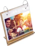 Home Wood Workz Medinis stalinis nuotraukų albumas su kalendoriumi 5 colių nuotraukoms