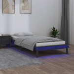 Lova Lovos rėmas su LED, pilkas, 75x190cm, mediena, vienvietis