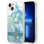 Dėklas GUESS GUHCP14MLFLSN IPHONE 14 PLUS / 15 PLUS 6.7 "Žalias / Žalias HARDCASE FLOWER LIQUID GLITTER