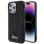 Dėklas GUESS GUHCP15XPSFDGSK IPHONE 15 PRO MAX 6.7 "Juodas/Juodas HARDCASE SEQUIN SCRIPT METAL