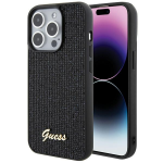 Dėklas GUESS GUHCP15LPMSDGSK IPHONE 15 PRO 6.1 "Juodas/Juodas HARDCASE DISCO METAL SCRIPT