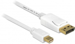 DeLOCK 83483 kabelis miniDisplyPort į DisplayPort 4K miniDisplayPort ki&scaron;tukas iki DisplayPort ki&scaron;tukas 3 m baltas