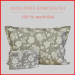 100 proc. medvilnės patalynės komplektas - Antklodės užvalkalas 200x200 cm. + pagalvės užvalkalai 50x70 cm. (2 vnt.)