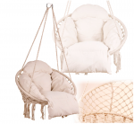 Pakabinamos pintos sūpynės XXL, ekru