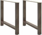 Valgomojo stalo kojos, 2 vnt., 100 x (72-73) cm, natūralus plienas