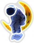 Lubinis &scaron;viestuvas Neoninė Beline &scaron;viesa Astronautas Mėnulyje