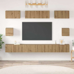 TV staliukas TV spintelių komplektas 8 pcs Amatininkų ąžuolas