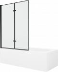 Vonia Mexen Vega su apdaila ir stiklo sienele, 170x70 cm + 120 cm (II), Baltas+Juodas frame