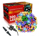 Happy People Lauko Kalėdinė girlianda 300 Led, 21 metrai Įvairių spalvų Flash K-20