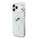 Karl Lagerfeld IML K&CH Heads Metal Frame MagSafe dėklas skirtas Apple iPhone 17 Pro Max skaidrus