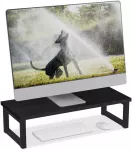 Laikiklis Relaxdays Monitoriaus stovėtojas, pramoninio stiliaus, 15x55x23 cm, juodas