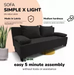 Meb Podrez Dvivietis i&scaron;skleidžiamas sofa Simple X Light, be porankių, Podrez,, grafito