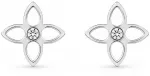 Kalace Steel earrings Baltas flowers SK-E2849