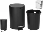 &Scaron;iuk&scaron;liadėžė su pedalu, 3 l, juoda, 21.00 x 16.80 x 24.50, BATH&GO