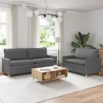Sofa Sofos komplektas 2 vnt. Tamsiai pilka Audinys