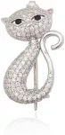 Diamond Sky Jewelry Sidabrinė sagė su cirkoniais &bdquo;Midnight Feline&ldquo;