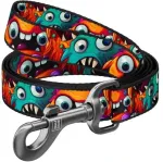 Wau Dog WAU DOG nyloninis pavadėlis S 15mm/300cm dantyti monstrai (760-4048)