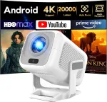AKIYO ne&scaron;iojamasis projektorius 1080P, 4K, Wi-Fi 6, Bluetooth, autofokusas O4