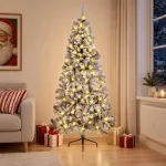 Dirbtinė Sulankstoma Kalėdų Eglutė 240 cm 300 LED &Scaron;ilta balta
