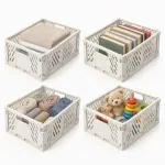 Relaxdays Sudedamos laikymo dėžės, 4 vnt. rinkinys, 12 x 29 x 21 cm, plastikas