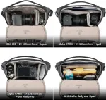 Besnfoto fotoaparato krep&scaron;ys dslr fotoaparato sling tipo kuprinė fotografams, atspari vandeniui maža crossbody tipo krep&scaron;ys per petį veidrodiniams fotoaparatams, juodas, krep&scaron;ys per petį