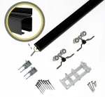 Juoda stumdomų durų sistema Iron 60kg 150